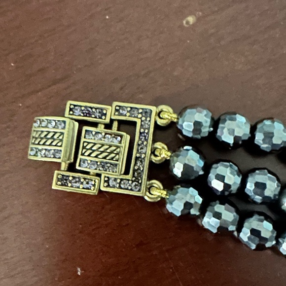 Vintage Heidi Daus "Tailored to Please" Set Black Crystal Bracelet Signed - Picture 6 of 8